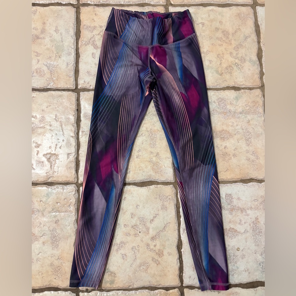 Multicolor active wear athletic Leggings gym fitness workout small